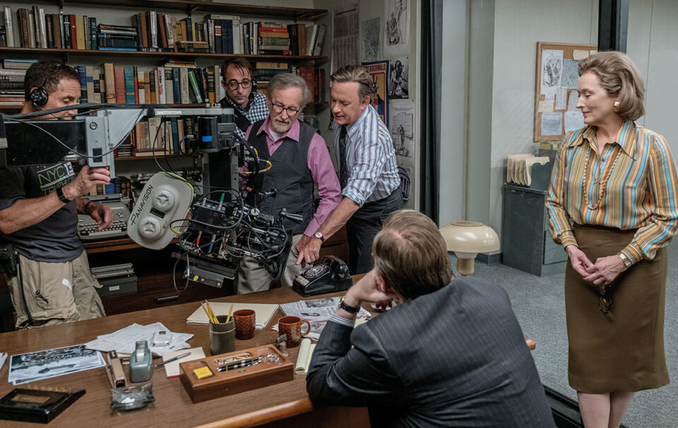 Steven Spielberg am Set von The Post